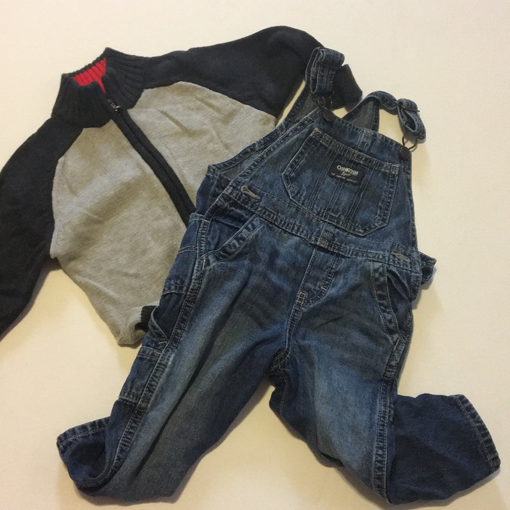 Last call! Boys overalls and sweater set